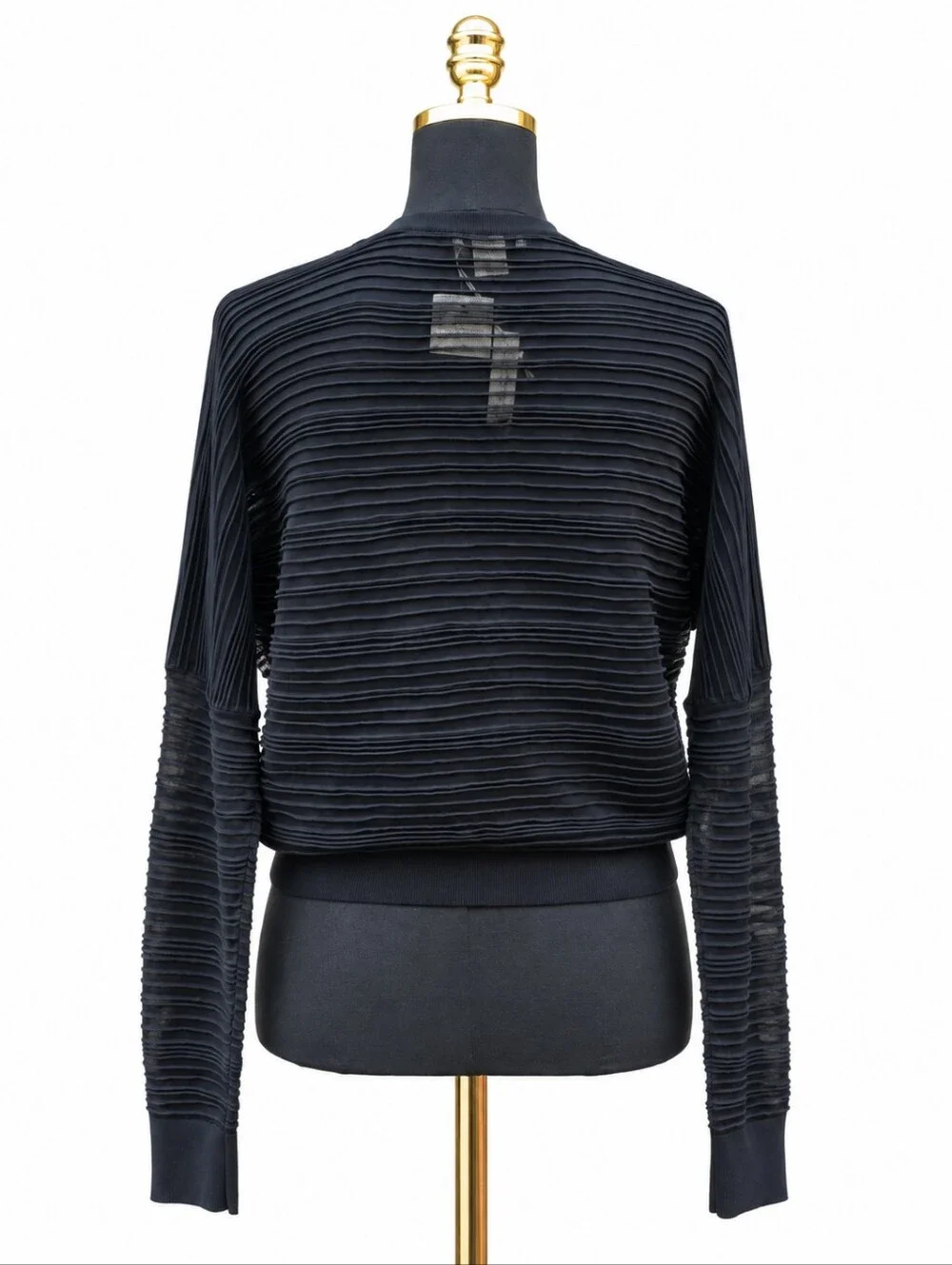Club Monaco Voluminous Ottoman Sheer Sweater Black Size S V-Neck NWT
